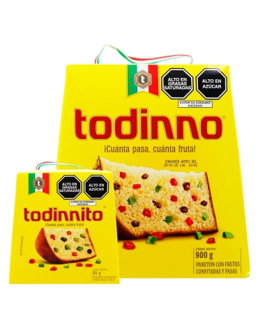 PANETON TODINNO CAJITA X 900 GR + TODINNITO X 85 GR.