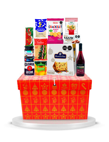 CAJA NAVIDEÑA BLANCA FLOR 2025